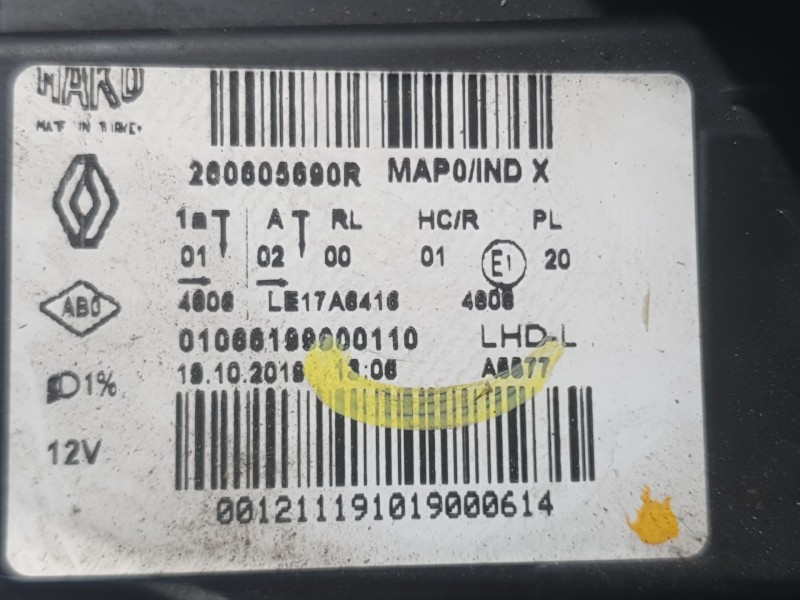 Recambio de faro izquierdo para renault clio v (b7_) 1.0 tce 100 (b7mt) referencia OEM IAM 260605690R  
