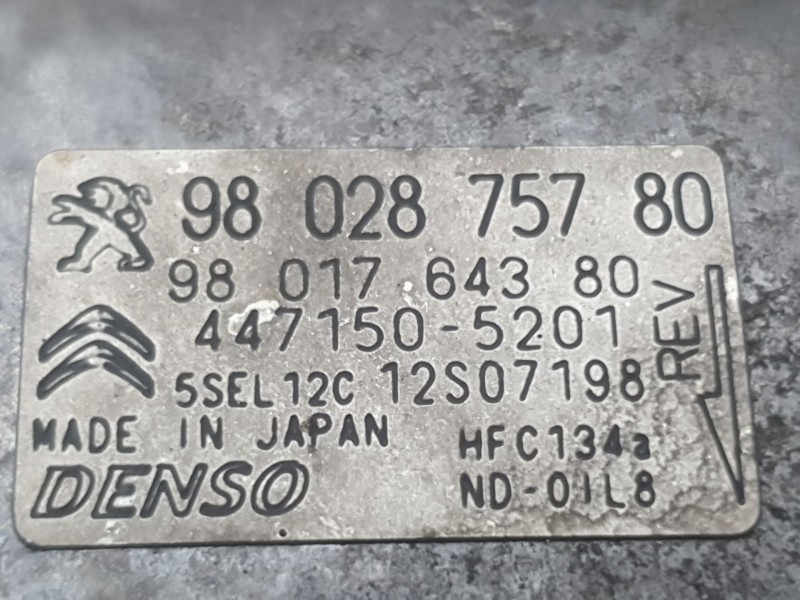 Recambio de compresor aire acondicionado para citroën berlingo multispace (b9) 1.6 bluehdi 100 referencia OEM IAM 9802875780 447