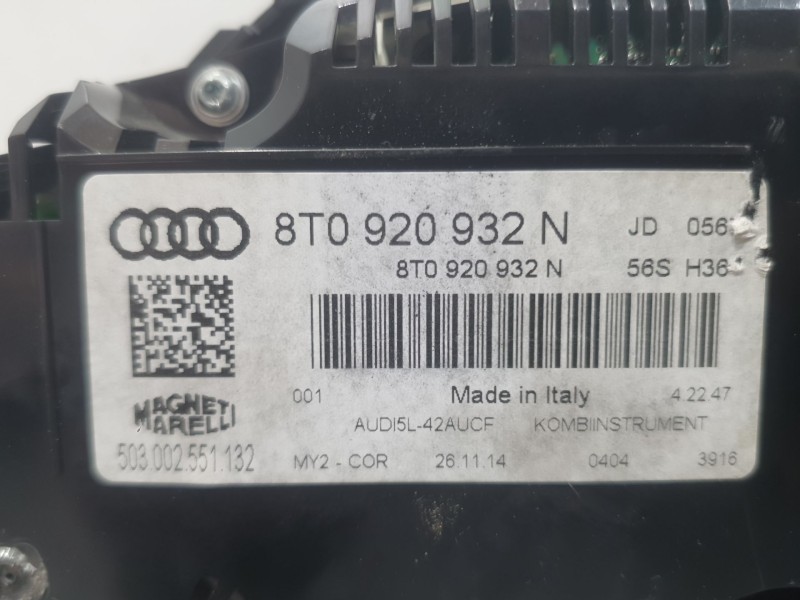 Recambio de cuadro instrumentos para audi a5 sportback (8ta) 2.0 tdi referencia OEM IAM 8T0920932N 503002551132 MAGNETI MARELLI
