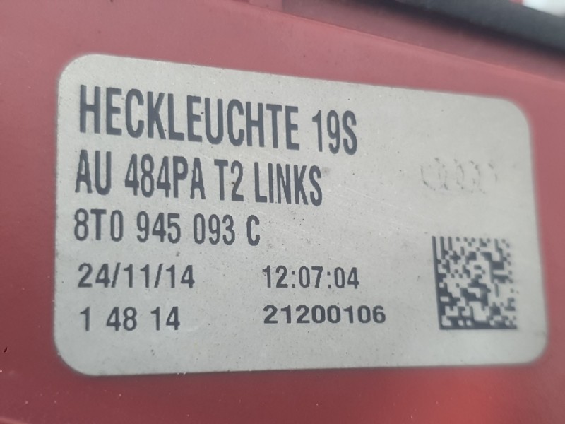 Recambio de piloto trasero izquierdo interior para audi a5 sportback (8ta) 2.0 tdi referencia OEM IAM 8T0945093C  