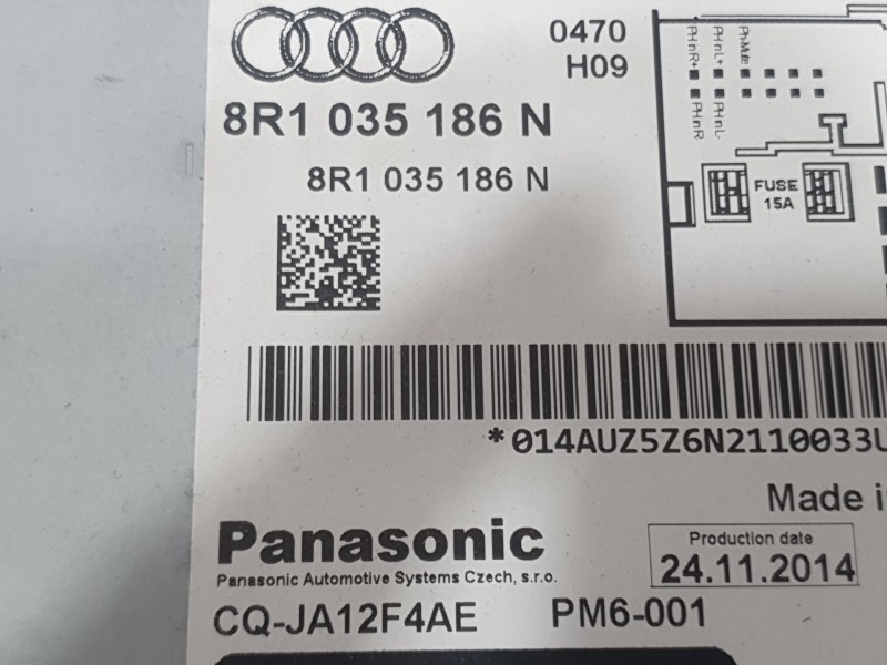 Recambio de sistema audio / radio cd para audi a5 sportback (8ta) 2.0 tdi referencia OEM IAM 8R1035186N CQJA12F4AE PANASONIC