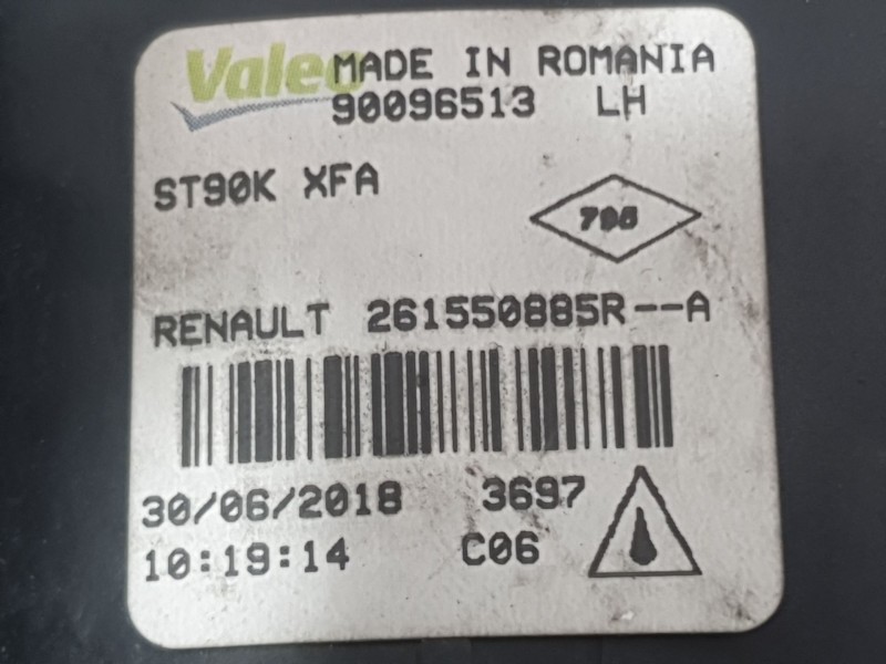 Recambio de faro antiniebla izquierdo para renault clio iv (bh_) 0.9 tce 75 (bhnp) referencia OEM IAM 261550885R 90096513 VALEO