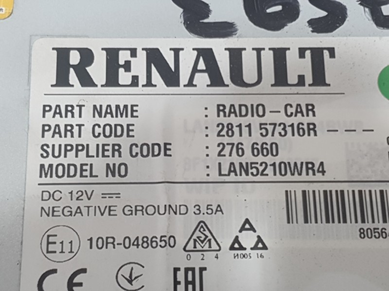 Recambio de sistema navegacion gps para renault clio iv (bh_) 0.9 tce 75 (bhnp) referencia OEM IAM 281157316R C/SISTEMA AUDIO 
