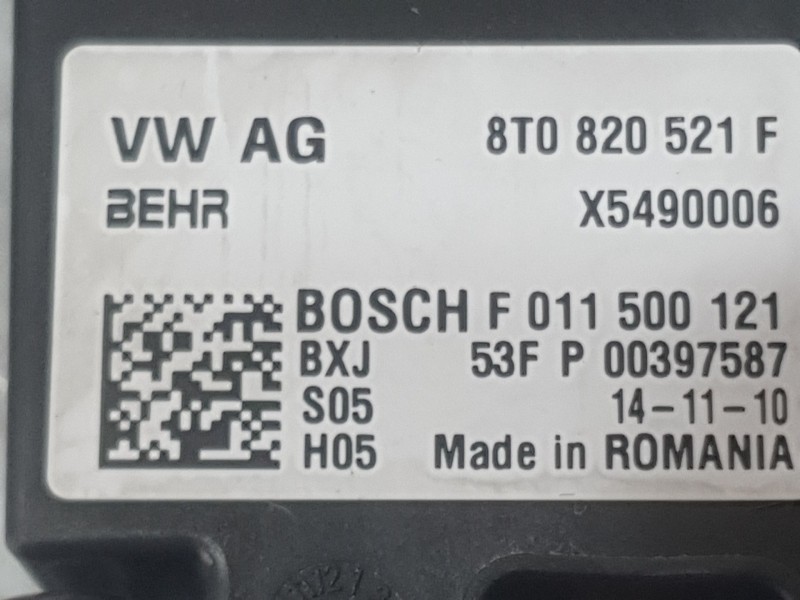 Recambio de resistencia calefaccion para audi a5 sportback (8ta) 2.0 tdi referencia OEM IAM 8T0820521F X5490006 BEHR