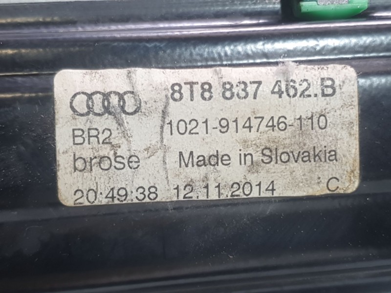 Recambio de elevalunas delantero derecho para audi a5 sportback (8ta) 2.0 tdi referencia OEM IAM 8T8837462B 1021914746110 BROSE