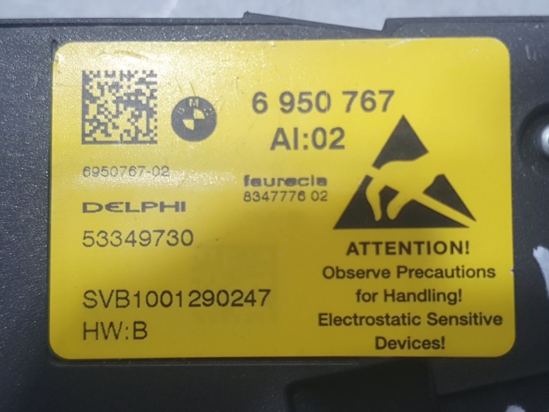Recambio de modulo electronico para bmw x5 (e70) xdrive 40 d referencia OEM IAM 6950767 MANDO ASIENTO DELPHI 53349730