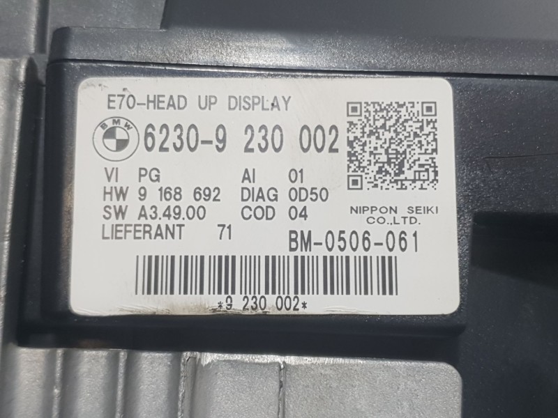 Recambio de proyector velocimetro para bmw x5 (e70) xdrive 40 d referencia OEM IAM 62309230002  