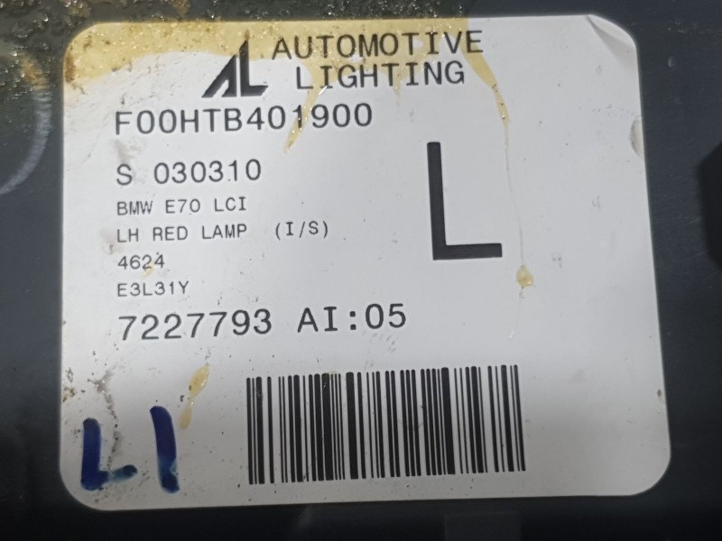 Recambio de piloto trasero izquierdo interior para bmw x5 (e70) xdrive 40 d referencia OEM IAM 7227793  