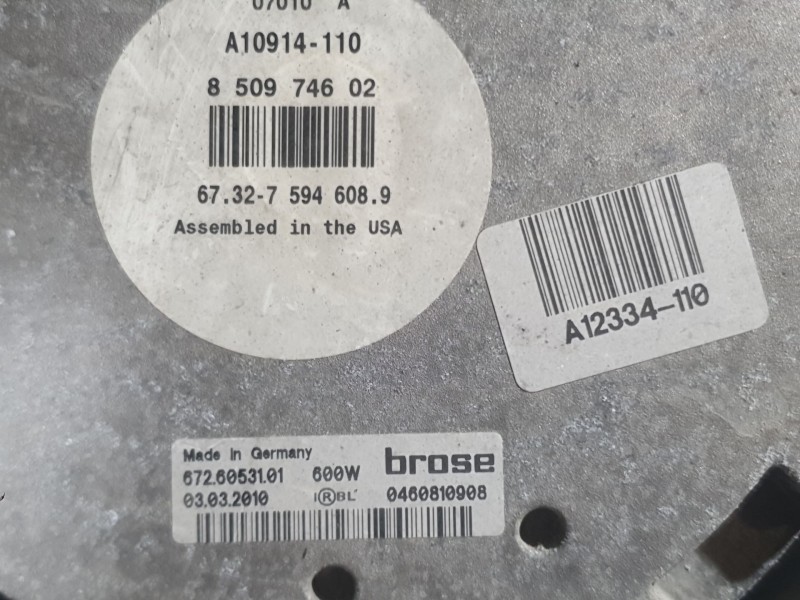 Recambio de electroventilador para bmw x5 (e70) xdrive 40 d referencia OEM IAM 6726053101 0460810908 BROSE