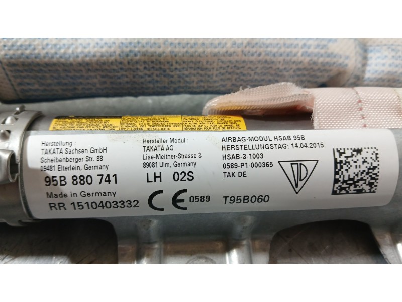 Recambio de airbag cortina delantero izquierdo para porsche macan (95b) 3.0 s diesel referencia OEM IAM 95B880741 TAKATA 1510403