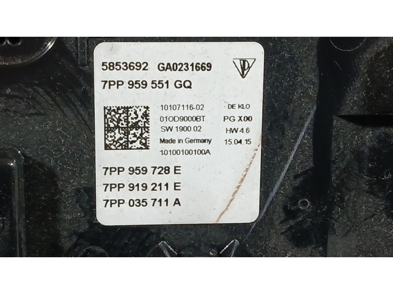 Recambio de luz interior para porsche macan (95b) 3.0 s diesel referencia OEM IAM 7PP959551GQ  GA0261669