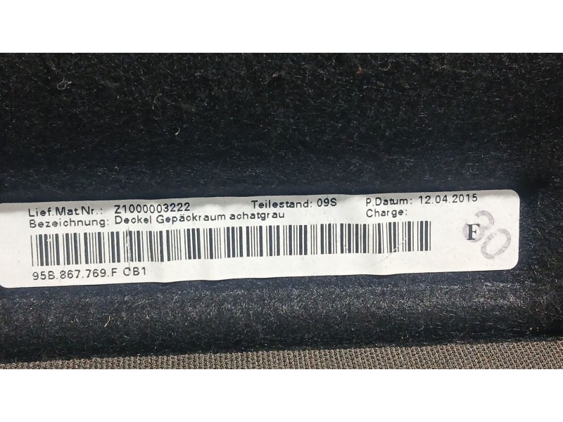 Recambio de bandeja trasera para porsche macan (95b) 3.0 s diesel referencia OEM IAM 95B867769F SUCIA 