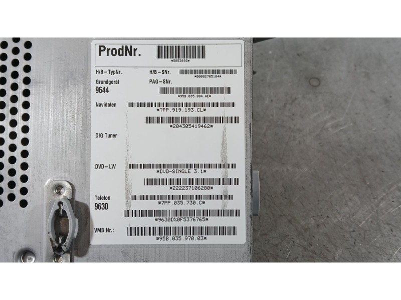 Recambio de sistema navegacion gps para porsche macan (95b) 3.0 s diesel referencia OEM IAM 95B03597003  7PP919193CL