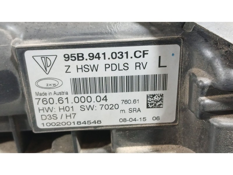 Recambio de faro izquierdo para porsche macan (95b) 3.0 s diesel referencia OEM IAM 95B941031CF  7606100004