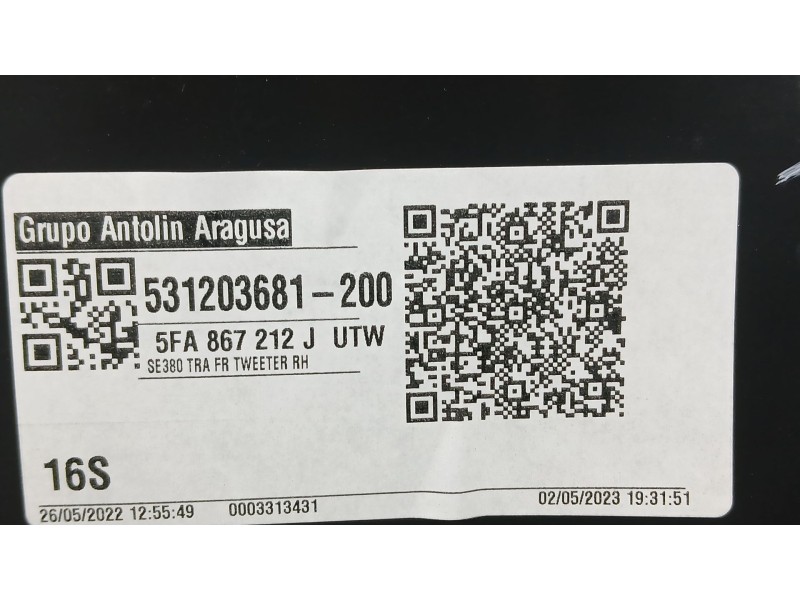Recambio de guarnecido puerta trasera derecha para seat leon (kl1, klg) 2.0 tdi referencia OEM IAM 5FA867212J ROZADO 531203681