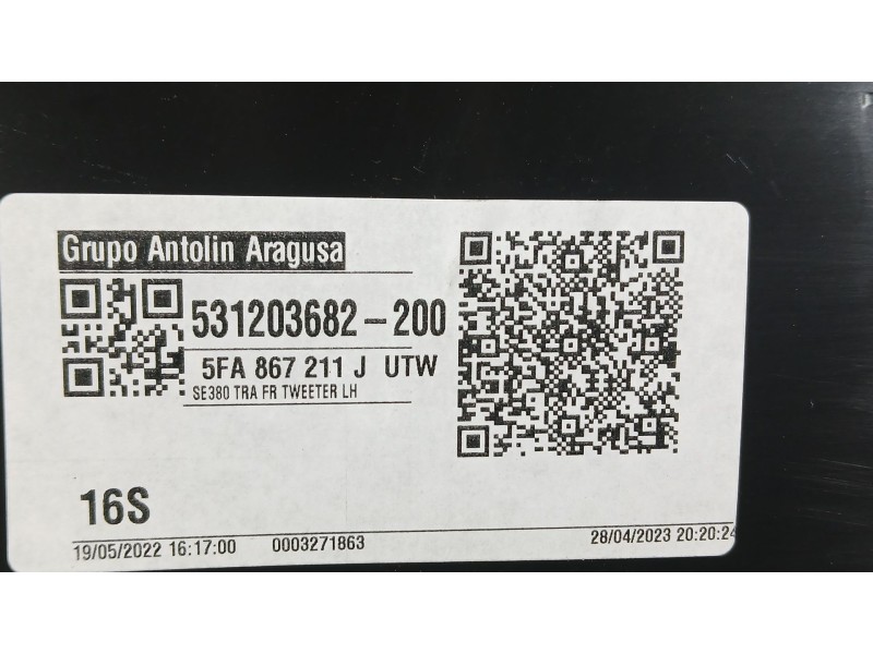 Recambio de guarnecido puerta trasera izquierda para seat leon (kl1, klg) 2.0 tdi referencia OEM IAM 5FA867211J  531203682