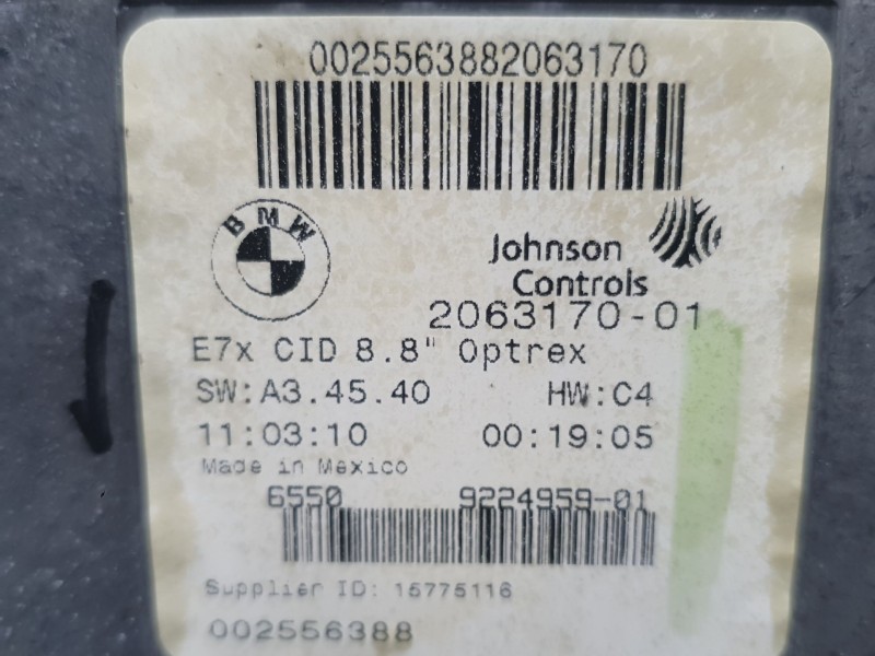 Recambio de sistema navegacion gps para bmw x5 (e70) xdrive 40 d referencia OEM IAM 9224959 2063170 JOHSON CONTROLS
