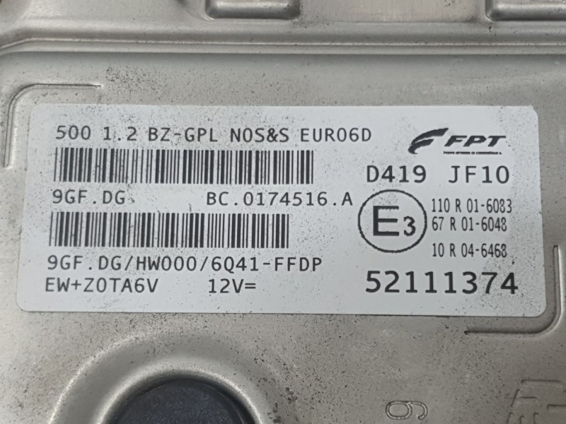 Recambio de centralita motor uce para fiat 500 (312_) 1.2 lpg (312axa1a) referencia OEM IAM 52111374  