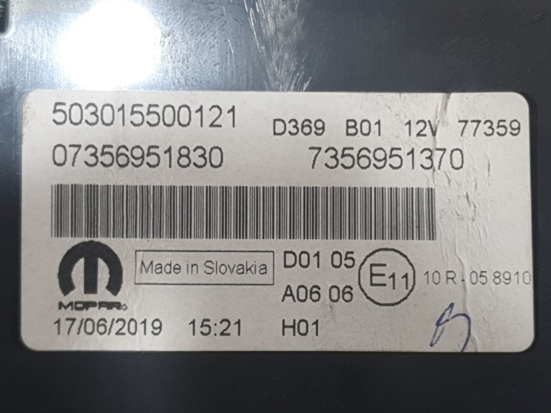 Recambio de cuadro instrumentos para fiat 500 (312_) 1.2 lpg (312axa1a) referencia OEM IAM 7356951370 503015500121 MOPAR