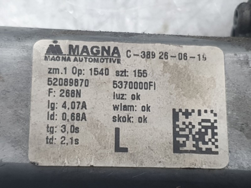 Recambio de elevalunas delantero izquierdo para fiat 500 (312_) 1.2 lpg (312axa1a) referencia OEM IAM 52059870 71798854 
