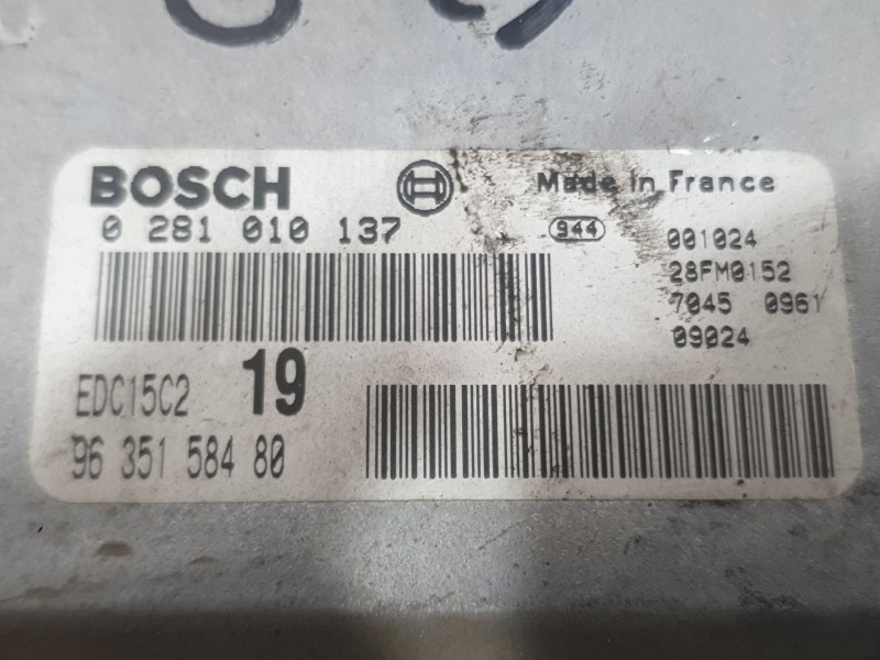Recambio de centralita motor uce para citroën xsara picasso (n68) 2.0 hdi referencia OEM IAM 9635158480 0281010137 BOSCH