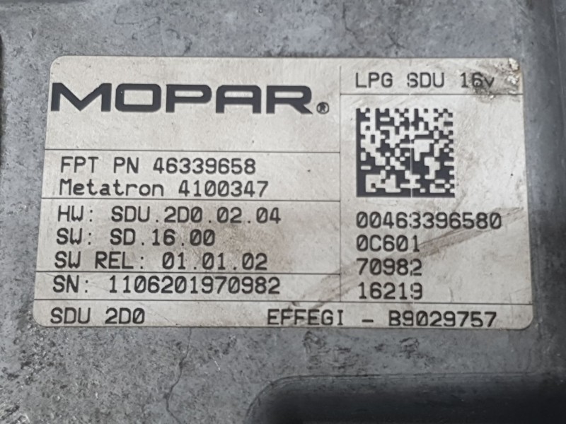 Recambio de centralita glp para fiat 500 (312_) 1.2 lpg (312axa1a) referencia OEM IAM 46339658 4100347 MOPAR