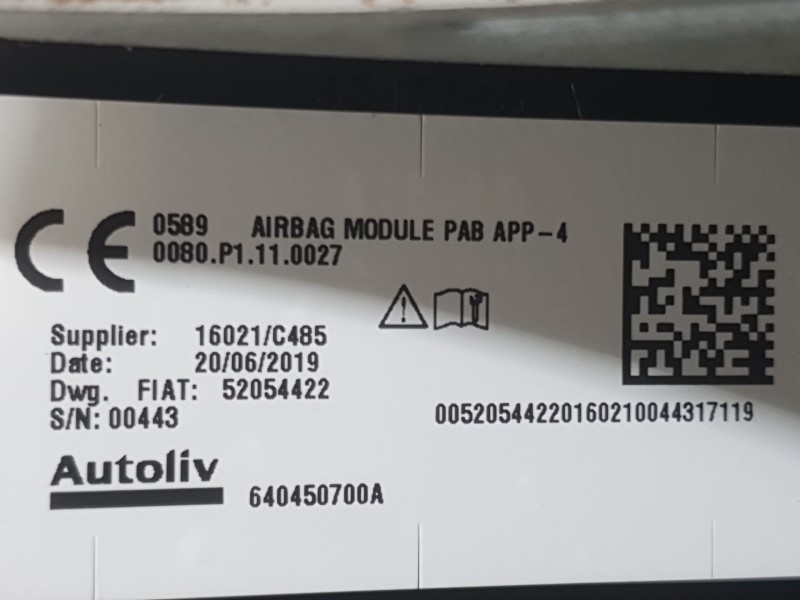 Recambio de kit airbag para fiat 500 (312_) 1.2 lpg (312axa1a) referencia OEM IAM 735763509 C/SALPICADERO 735763509 CONDUCTOR 52