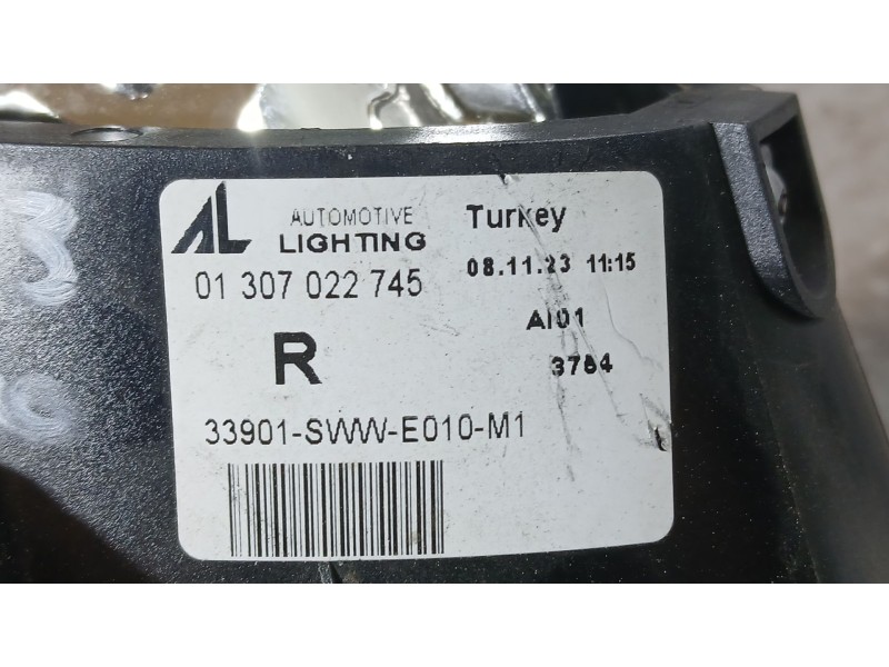 Recambio de faro antiniebla derecho para honda cr-v iii (re_) 2.2 i-dtec 4wd (re6) referencia OEM IAM 33901SWWE010M1 AL AUTOMOTI