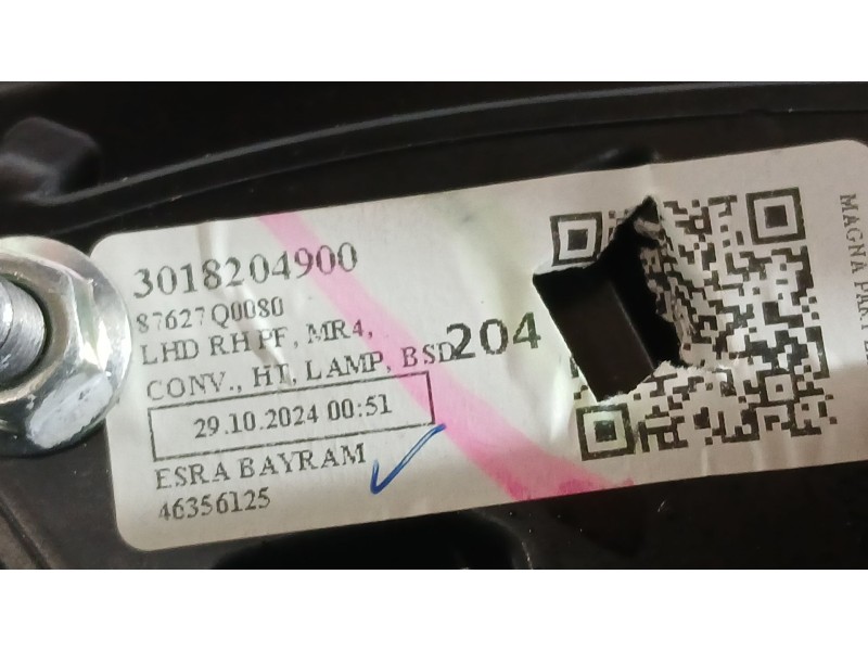 Recambio de retrovisor derecho para hyundai i20 iii (bc3, bi3) 1.0 t-gdi referencia OEM IAM 87627Q0080 ELECTRICO 10 PINS 3018204