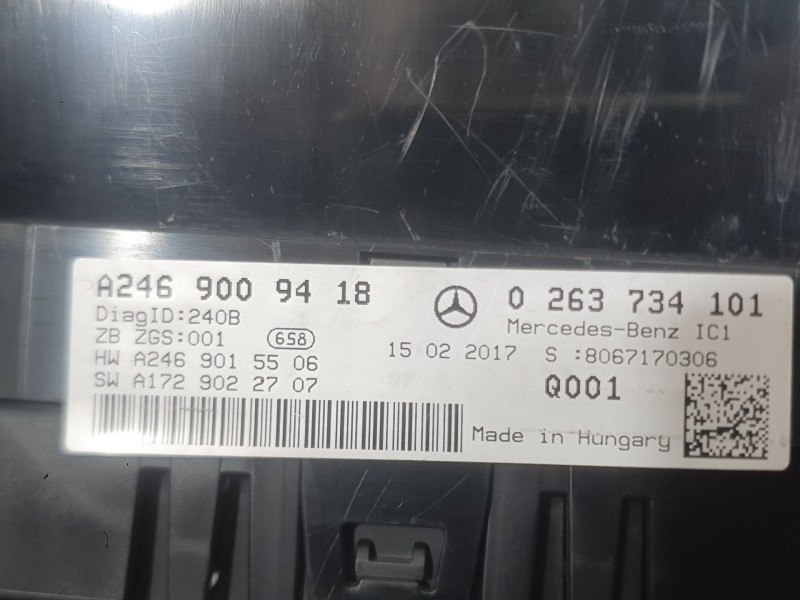 Recambio de cuadro instrumentos para mercedes-benz clase b sports tourer (w246, w242) b 200 cdi / d (246.208) referencia OEM IAM