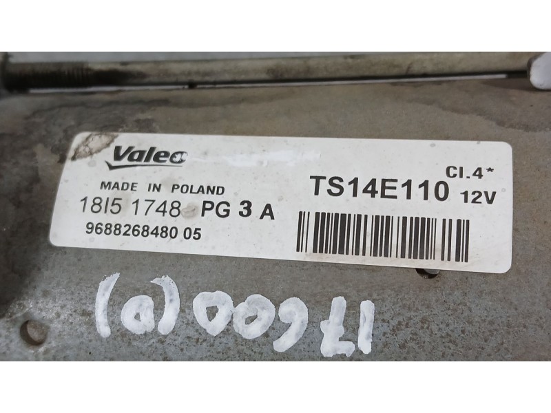 Recambio de motor arranque para citroën c-elysee (dd_) 1.6 bluehdi 100 referencia OEM IAM 9688268480 VALEO TS14E110