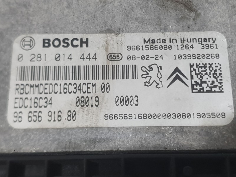 Recambio de centralita motor uce para citroën nemo monospace 1.4 hdi referencia OEM IAM 9665691680 0281014444 BOSCH