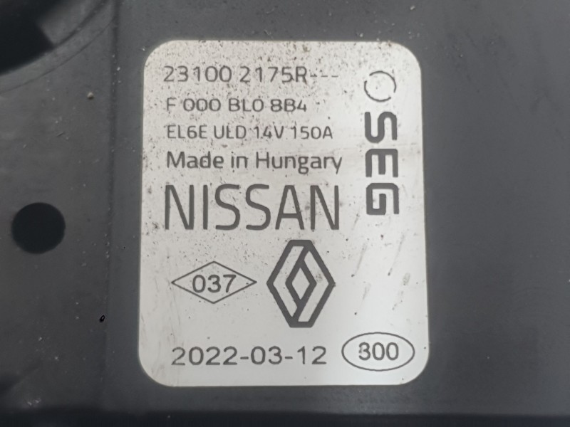 Recambio de alternador para dacia sandero iii 1.0 tce 90 referencia OEM IAM 231002175R  VERE8411