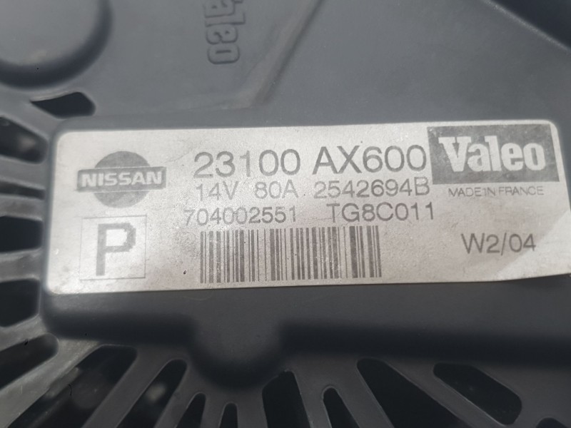 Recambio de alternador para nissan micra iii (k12) 1.2 16v referencia OEM IAM 23100AX600 2542694B VALEO