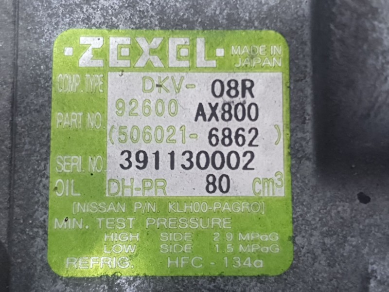 Recambio de compresor aire acondicionado para nissan micra iii (k12) 1.2 16v referencia OEM IAM 92600AX800  