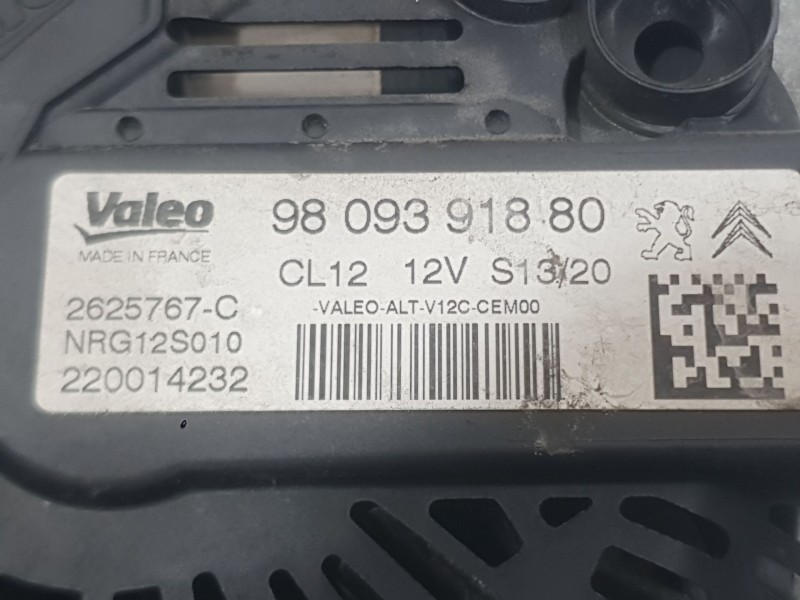 Recambio de alternador para citroën c-elysee (dd_) 1.5 bluehdi 100 referencia OEM IAM 9809391880 2625767C VALEO
