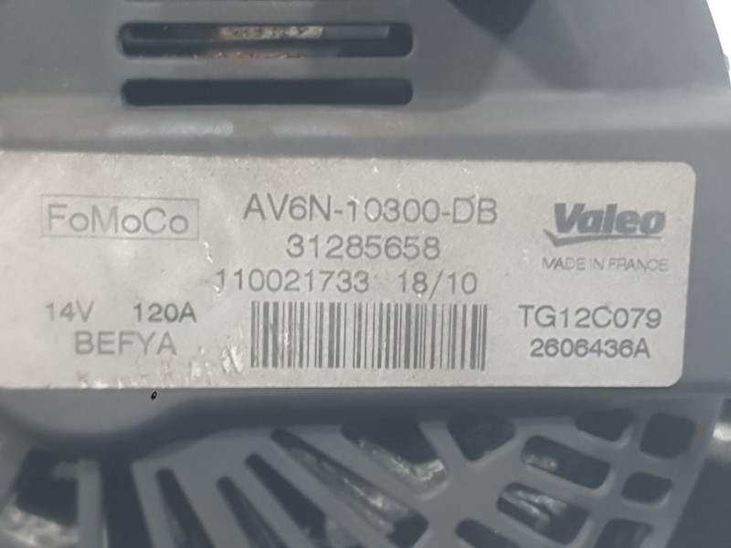 Recambio de alternador para ford fiesta vi (cb1, ccn) 1.6 tdci referencia OEM IAM AV6N10300DB 2606436A VALEO