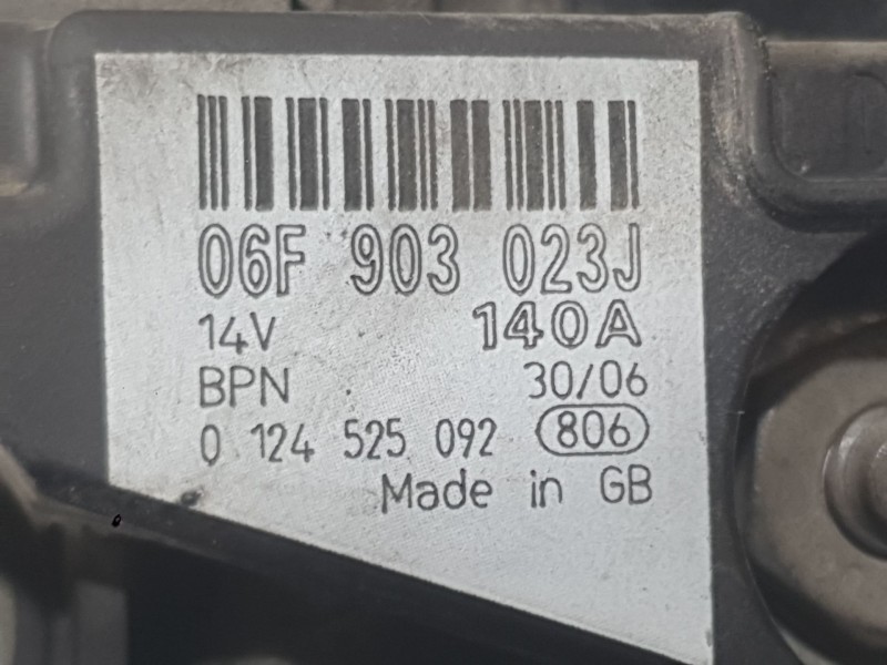 Recambio de alternador para audi a4 b7 (8ec) 2.0 tdi 16v referencia OEM IAM 06F903023J 06F903023FX 