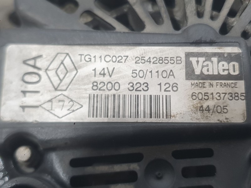 Recambio de alternador para renault megane ii (bm0/1_, cm0/1_) 1.4 16v (bm0b, cm0b) referencia OEM IAM 8200323126 605137385 VALE