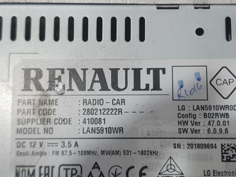 Recambio de sistema navegacion gps para dacia sandero iii 1.0 tce 90 referencia OEM IAM 280212222R  