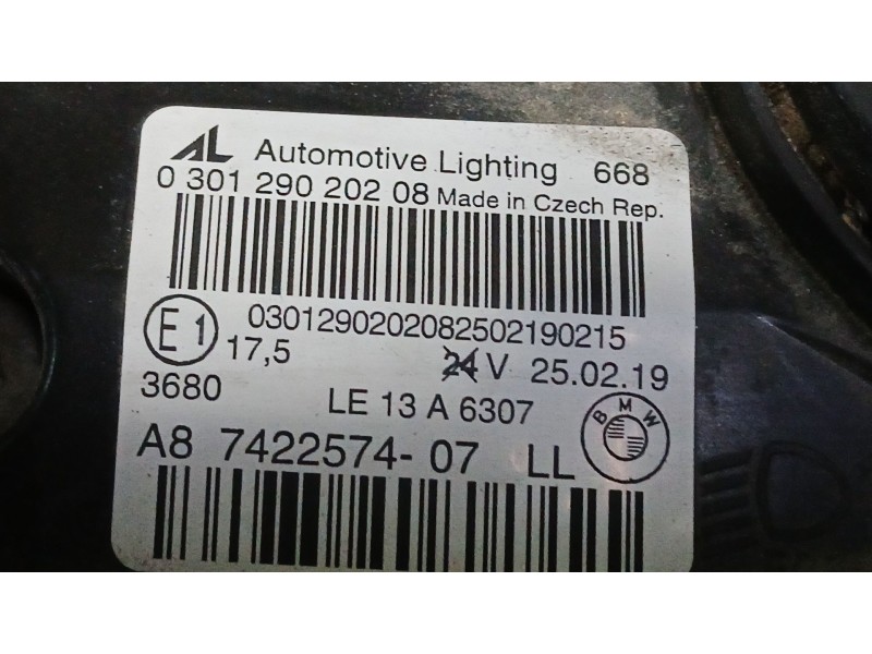 Recambio de faro derecho para bmw 2 active tourer (f45) 216 d referencia OEM IAM 63117422574 AL AUTOMOTIVE 030129020208