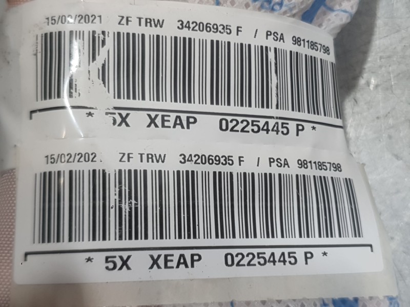Recambio de airbag cortina delantero derecho para citroën c3 iii (sx) 1.5 bluehdi 100 (sxyhyp, sxyhtu) referencia OEM IAM 981185
