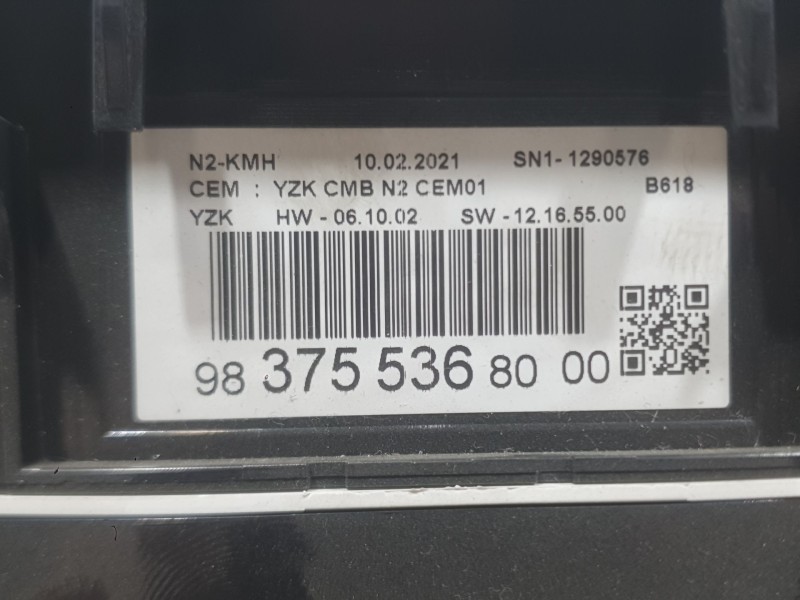 Recambio de cuadro instrumentos para citroën c3 iii (sx) 1.5 bluehdi 100 (sxyhyp, sxyhtu) referencia OEM IAM 9837553680  