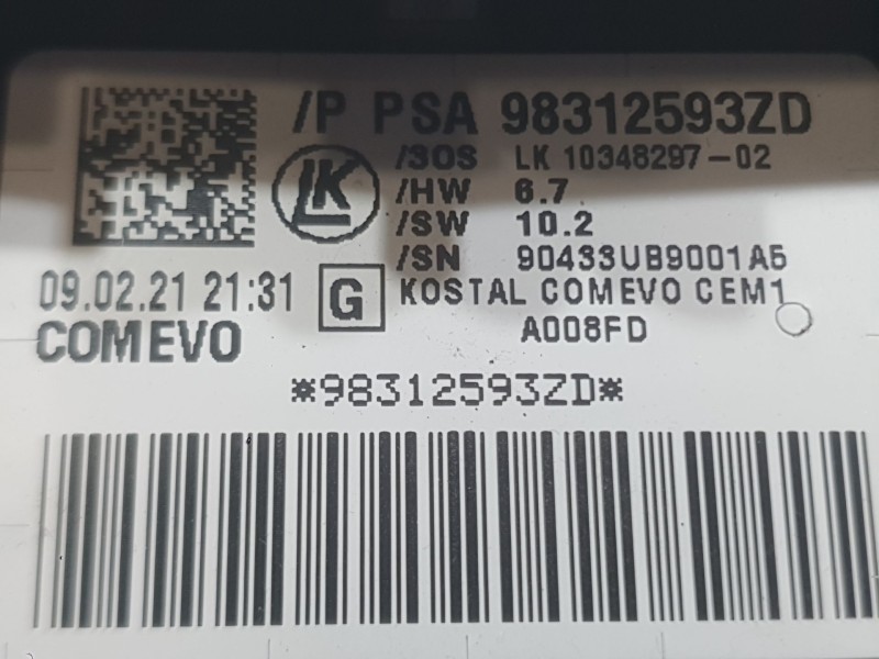 Recambio de mando luces y limpia para citroën c3 iii (sx) 1.5 bluehdi 100 (sxyhyp, sxyhtu) referencia OEM IAM 98312593ZD  