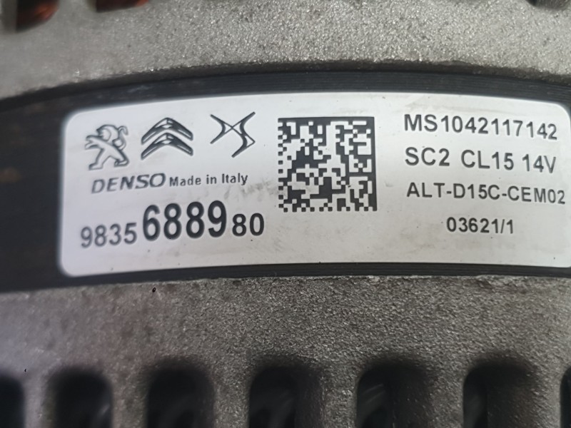 Recambio de alternador para citroën c3 iii (sx) 1.5 bluehdi 100 (sxyhyp, sxyhtu) referencia OEM IAM 9835688980 1042117142 DENSO