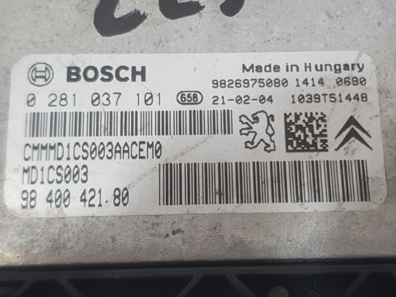 Recambio de centralita motor uce para citroën c3 iii (sx) 1.5 bluehdi 100 (sxyhyp, sxyhtu) referencia OEM IAM 9840042180 0281037