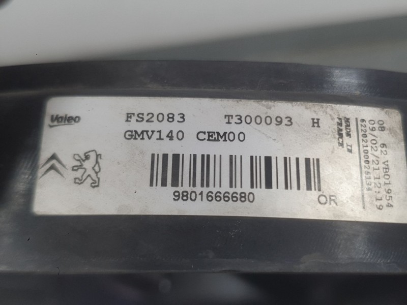 Recambio de electroventilador para citroën c3 iii (sx) 1.5 bluehdi 100 (sxyhyp, sxyhtu) referencia OEM IAM 9801666680 FS2083 VAL