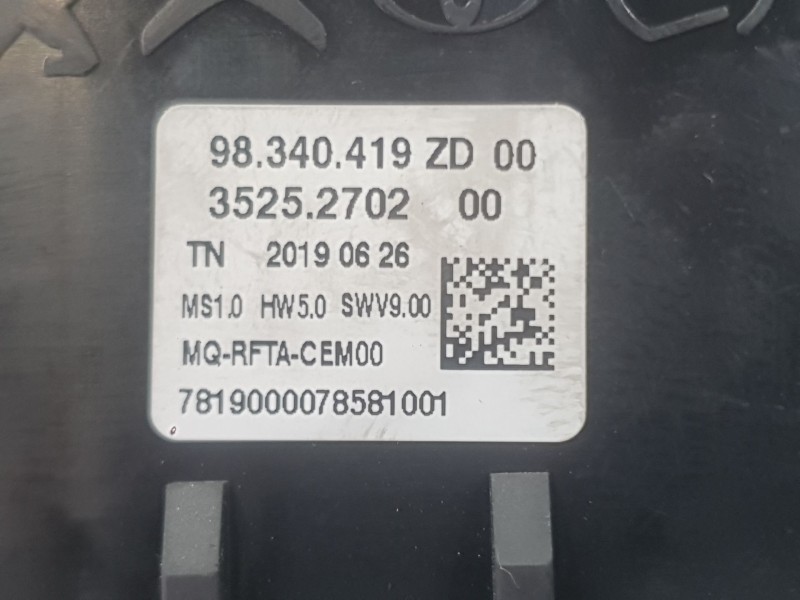 Recambio de mando climatizador para citroën berlingo (er_, ec_) 1.2 puretech 110 referencia OEM IAM 98340419ZD  