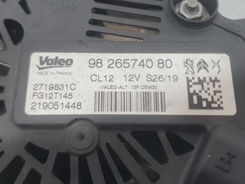 Recambio de alternador para citroën berlingo (er_, ec_) 1.2 puretech 110 referencia OEM IAM 9826574080 2719831C VALEO