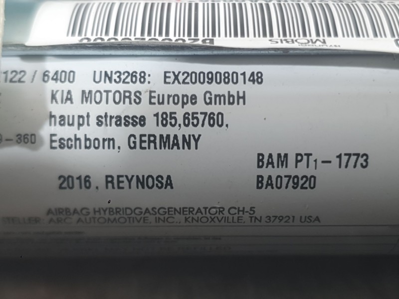 Recambio de airbag cortina delantero derecho para kia soul ii (ps) 1.6 gdi referencia OEM IAM 85020B2000 B285020000 MOBIS